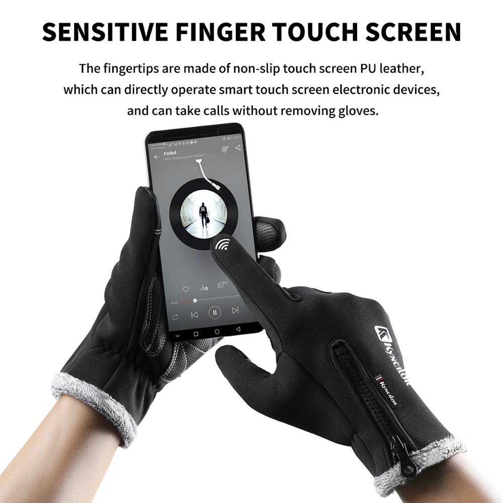 Automne et hiver en plein air Anti-déversement Zip Sports équitation gants chauds anti-dérapant gants tactiles hommes