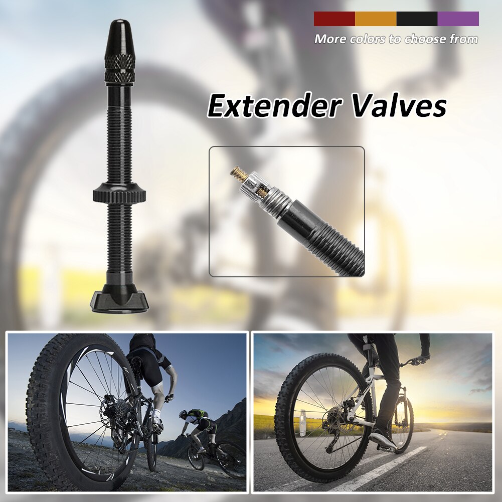 2 Stuks 40Mm/60Mm Mtb Fiets Extender Presta Ventielen Voor Bike Tubeless Tire Core Aluminium Klep fiets Reparatie Accessoires