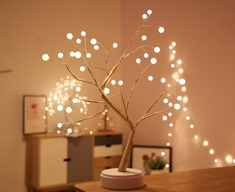 36/108 lysdioder nat lys bonsai træ lys gypsophila lys hjemme fest bryllup indendørs dekoration nat lys: 36 lysdioder