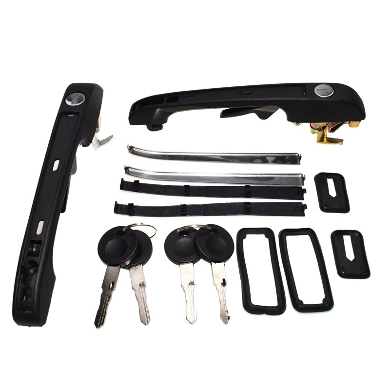 Car Exterior Door Handle Parts with 2 Keys for Golf Mk1 MK2 1983-1992 191 837 205A 191 837 205: A