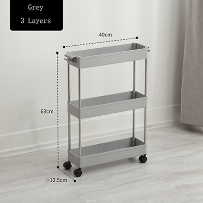 2/3/4 Layer Gap Wheeled Storage Rack Kitchen Bathr... – Grandado
