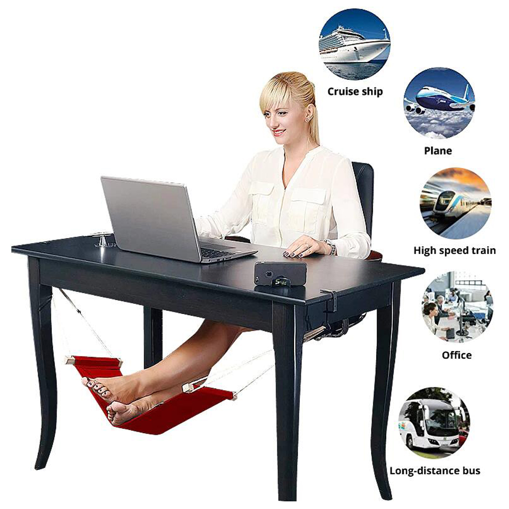 Onder-Bureau Voet Hangmat Kantoor Verstelbare Home Office Studie Voetsteun Bureau Swing