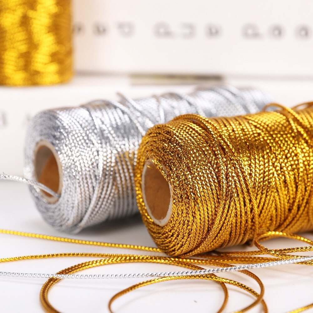 100 Meter/Roll 1.5Mm Mode Goud Zilver Koord Nylon Koord Discussie String Rope Bead Draden Voor Diy Handgemaakte gevlochten Sieraden Maken