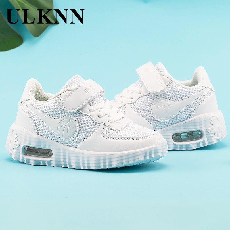 Ulknn Breathable Air Cushion Shoes Children's White Shoes Primary School Shoes Boys and Girls Sports Shoes Kids Boys Sneakers