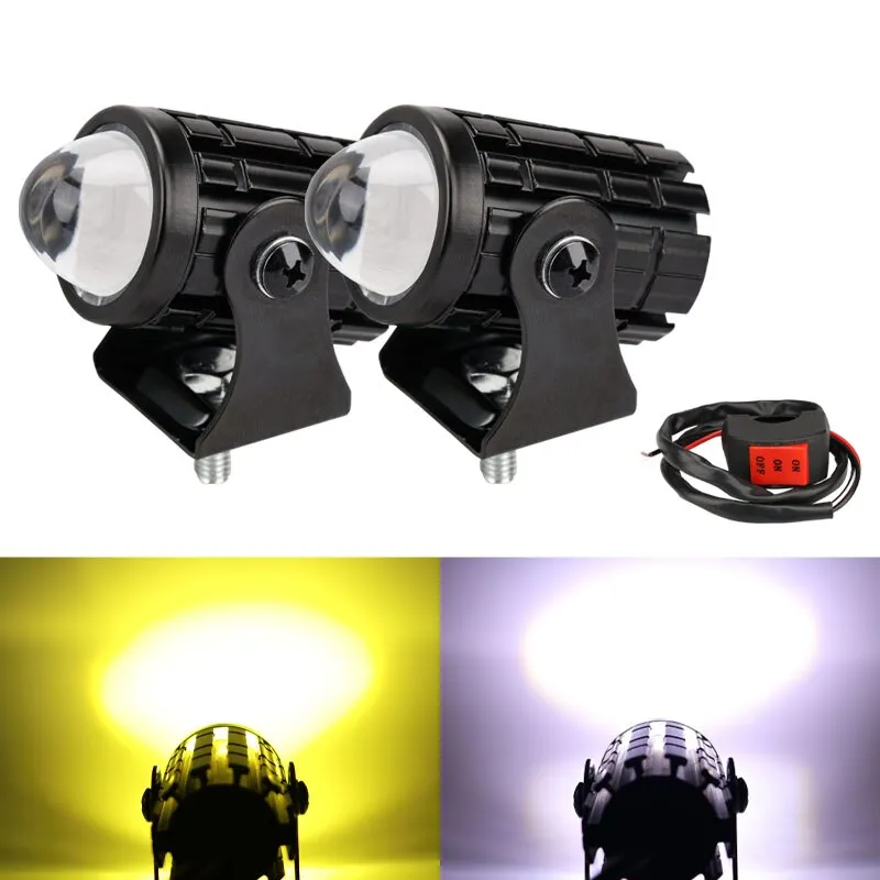 Motorfiets Mini Rijden Licht Dual Colo voor Koplamp Extra Spotlight Lamp R ATV Scooter Moto Mistlamp Accessoires 9-36V