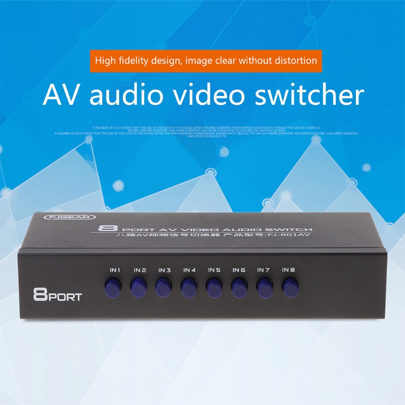 8- -vägs av switch rca switcher 8 in 1 ut komposit... – Vicedeal