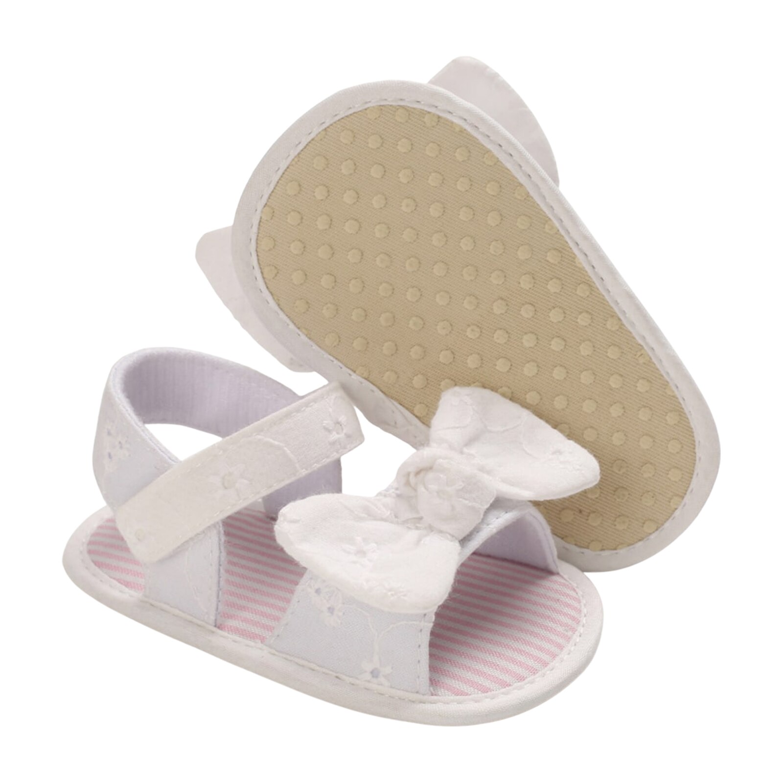 2021 sandali per bambina estivi traspiranti adorabili bambini stile dolce decorazione con fiocco scarpe con suola morbida Prewalker antiscivolo per neonati