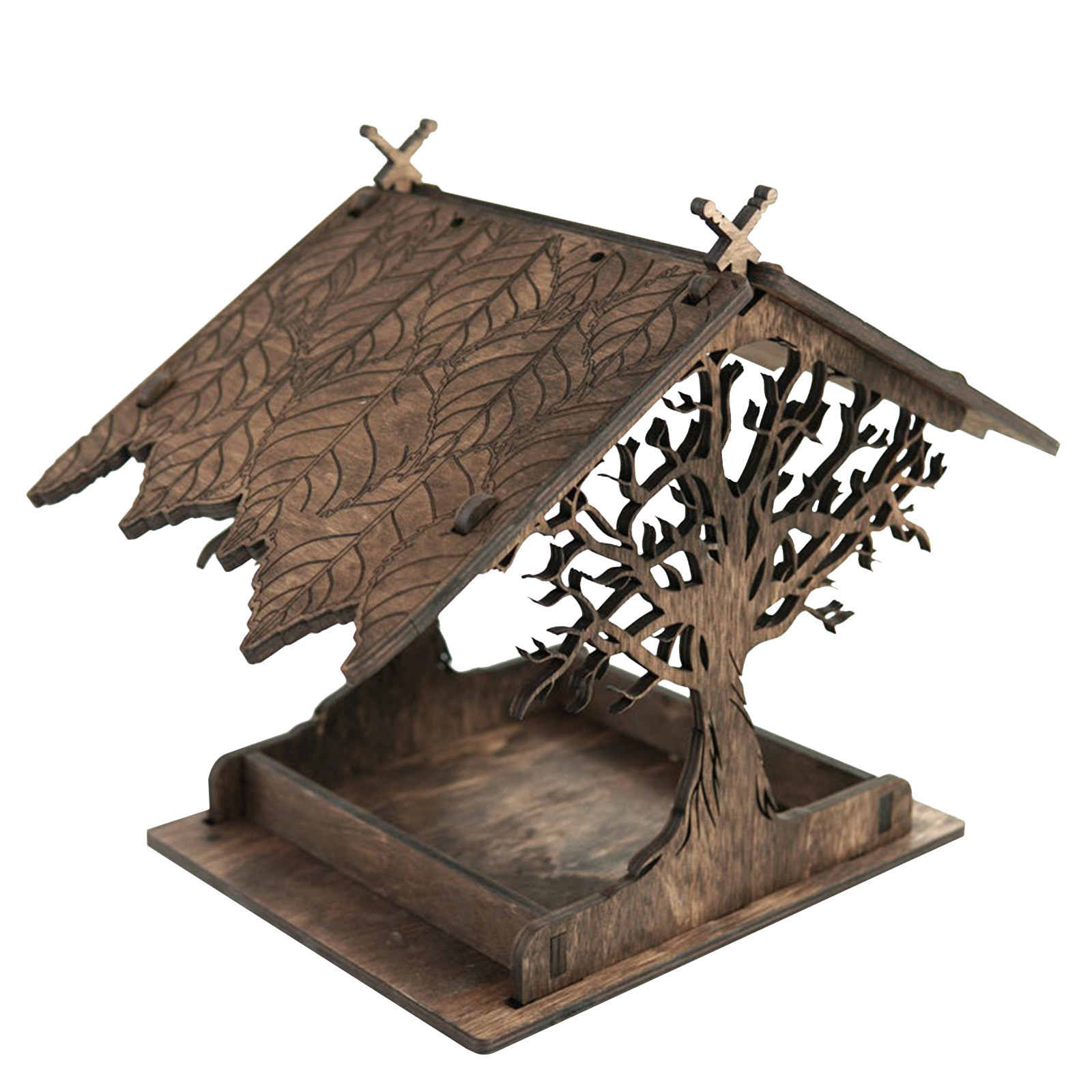 Feeder Wooden Bird House Bird Feeder Wooden Birdhouse Garden Bird House Garden Garden Ornaments Garden Decoration Outdoor