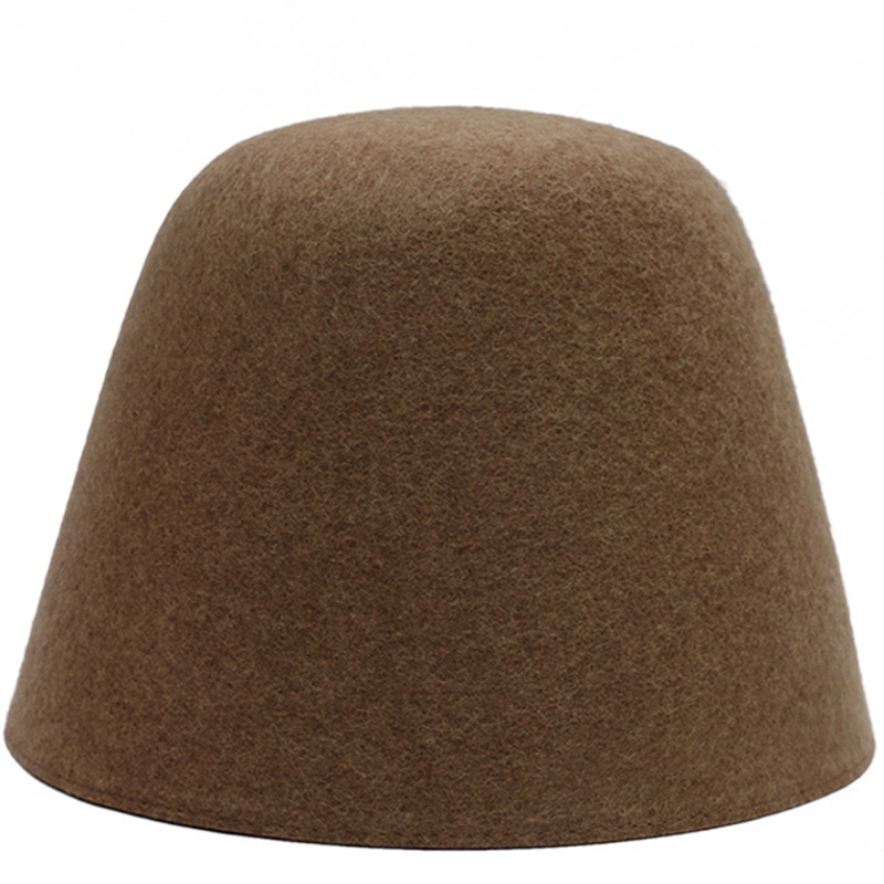 Hat Women Fisherman Hat Autumn And Winter Outdoor Wool Bucket Hat Japanese Solid Color Bell Shaped Cap Men Bucket Hat