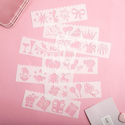 rulers template stencils for diy scrapbooking painting Weather number kawaii accessories stationery: Surprise party