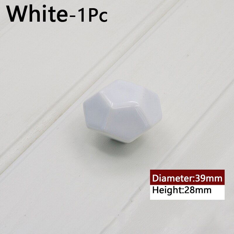 1Pc Enkele Gat Kledingkast Lade Trekt Deurklink Keramiek Kabinet Knop Met Schroef Meubilair Hardware: A
