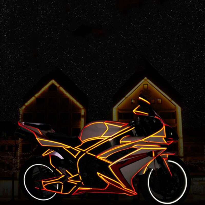 800*1cm reflekterende teip fluorescerende sykkeldekaltape vanntett nattsikkerhetssykkelhjul til sykkelmotorbil