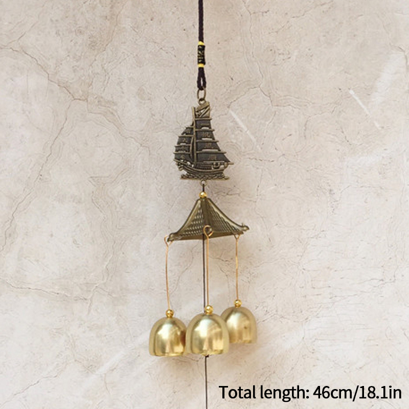 1pcs Japanese Cast Iron Wind Chimes Wind Bell Iron Hanging Wind Chimes Home Garden Outdoor Bell Room Decoration: Yellow