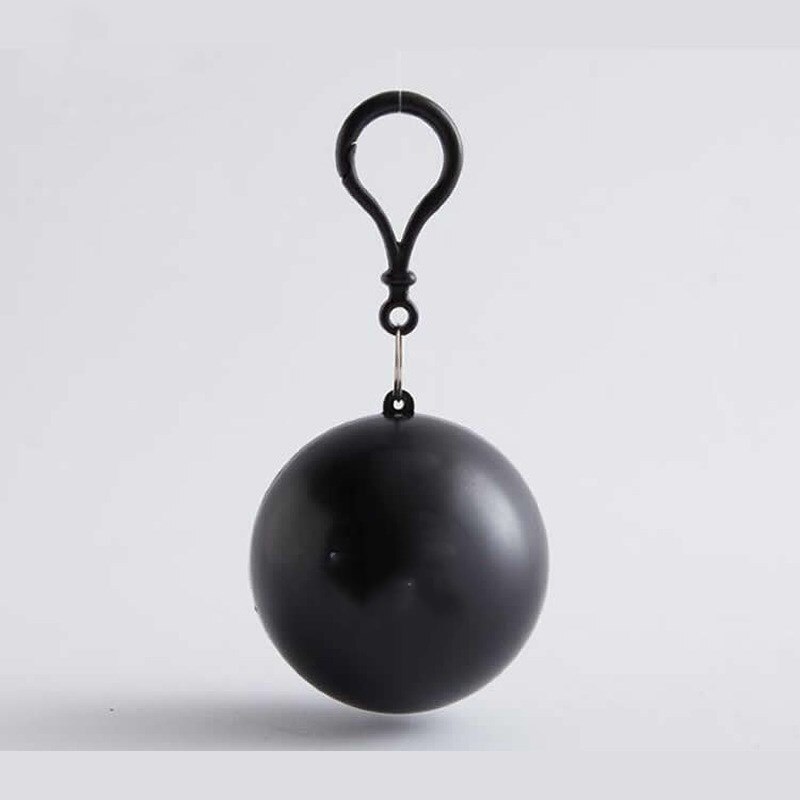 Chubasquero desechable portátil para hombre y mujer, llavero con bola, Poncho, capa impermeable, 6 colores: black