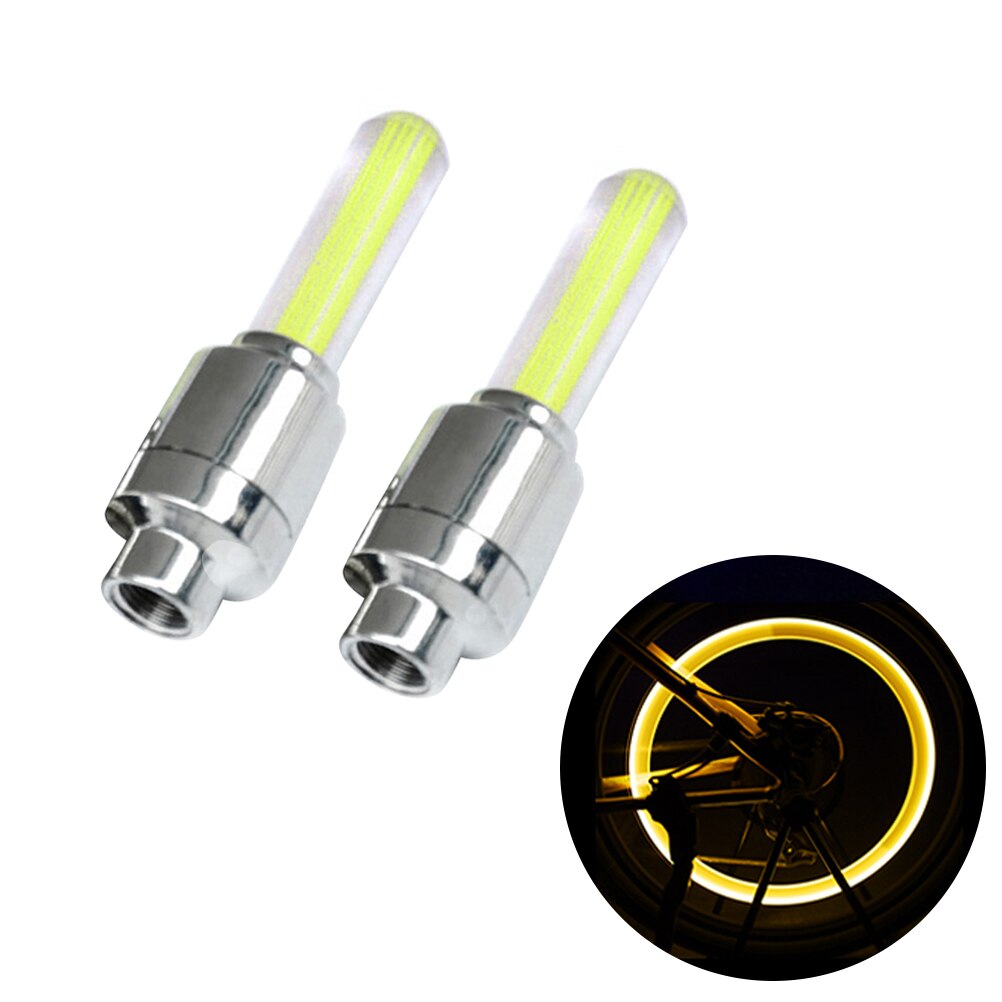 Luces LED para rueda de motocicleta, cubiertas de válvula de neumático para bicicleta de montaña, radios nocturnos, luz para neumáticos de Motor, Uds.: A YELLOW