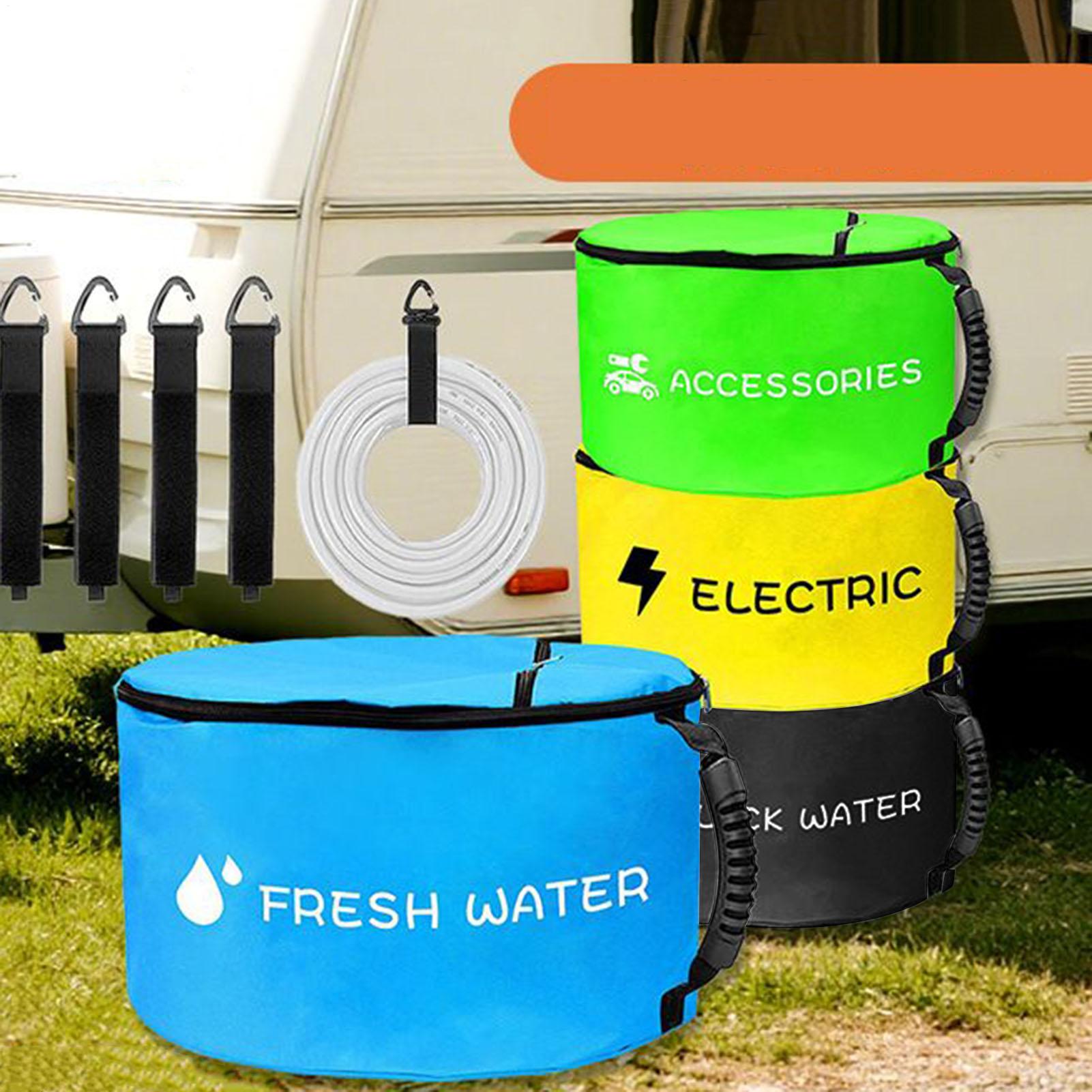 RV Sewer Hose Storage Bag With Double Zipper Foldable Rv Hose Storage Organizer RV Accessories For Waste Tools Camping