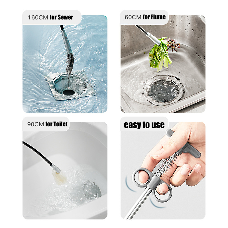 Pipe Unblocker Pipe Plunger Sinks Sewer Drain Toilet Washbasin Blockage Cleaning Sewer Blockage Dredging Sewer for Pipe Unclog