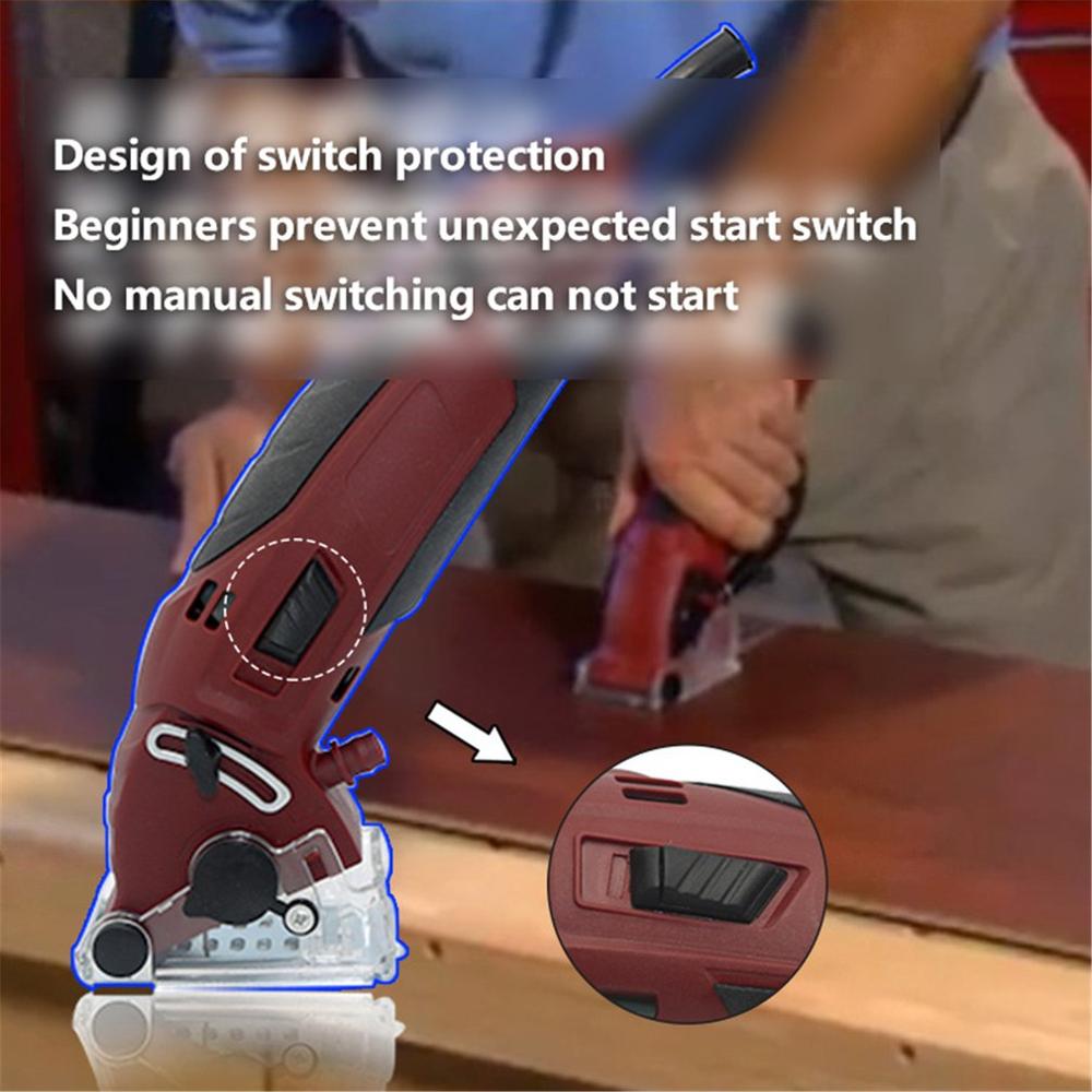 Mini sierra Circular de 400W, sierra eléctrica multifunción, 6 cuchillas, herramientas eléctricas con guía de profundidad, tubo protector de hoja de polvo en caja