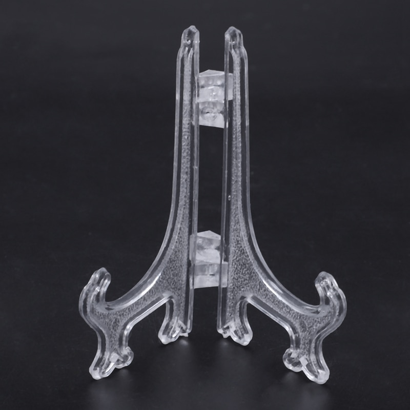 12 stk 3 tommers staffelier eller tallerkenholdere viser middagstallerken (gjennomsiktig)