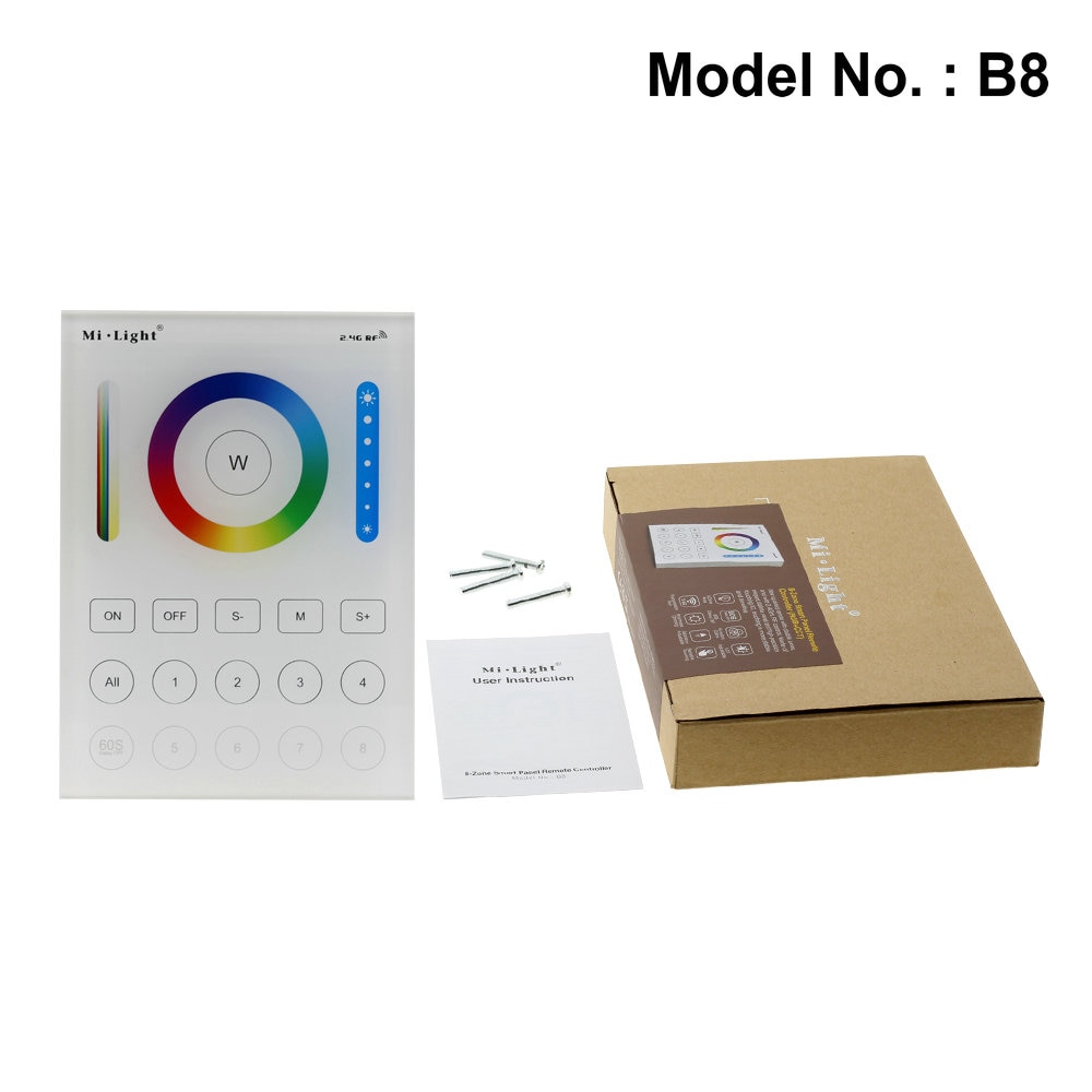 Mi.Light RGB + CCT Remote Controller 2.4G 8 Zone Smart Panel Remote Controller / 5 In 1 Smart LED Controller DC12-24V