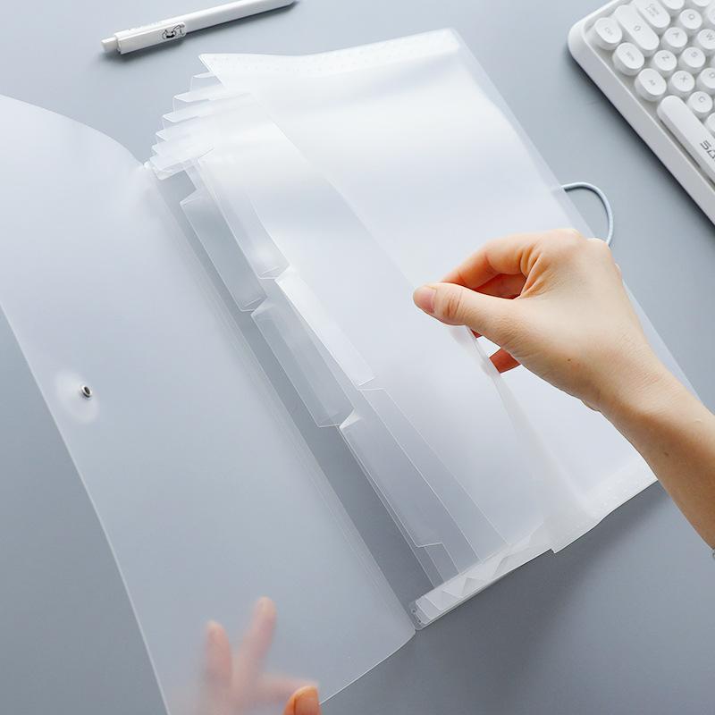 Large Multiple Tab Planner Mail Storage Expandable Pocket Accordion A4 Transparent File Bag Folder Pocket