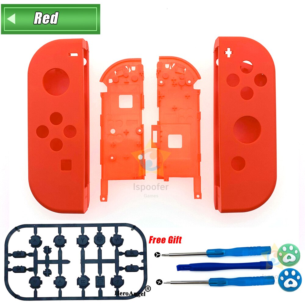 Per Controller NS JoyCon custodia di ricambio fai-da-te custodia destra sinistra Con pulsante SR SL per Joy Con Shell per nintendo Switch: Red