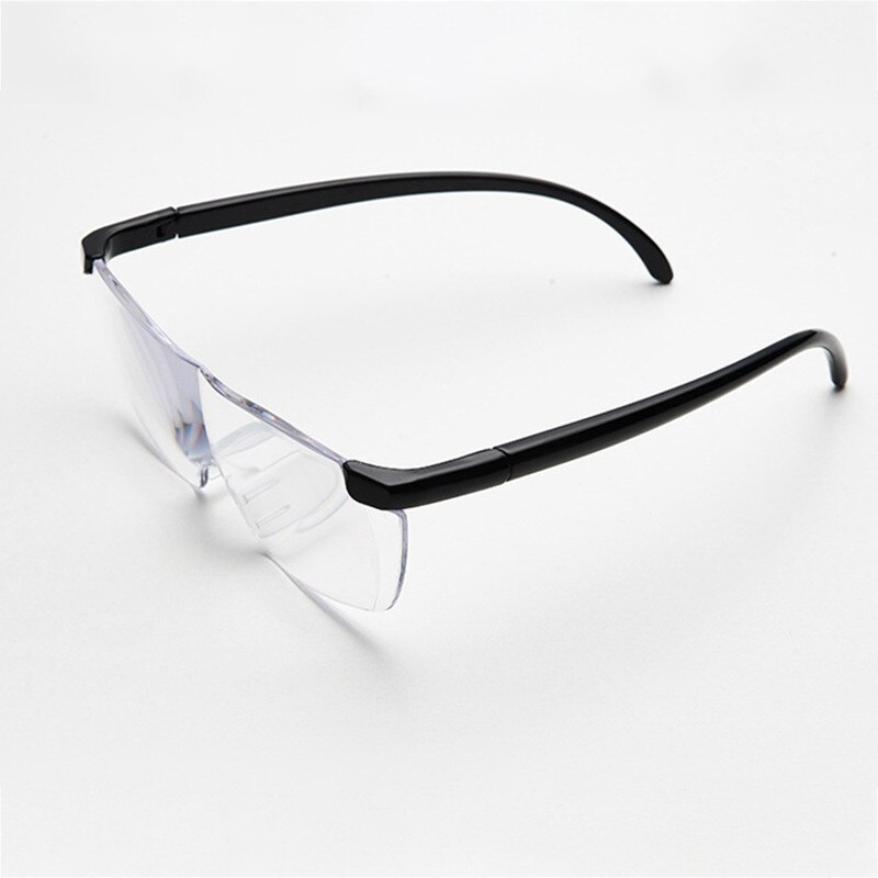 Iboode forstørrelsesglas 1.6 gange forstørrelsesglas 250- graders presbyopisk briller forstørrelsesglas briller bærbare forældre: Sort