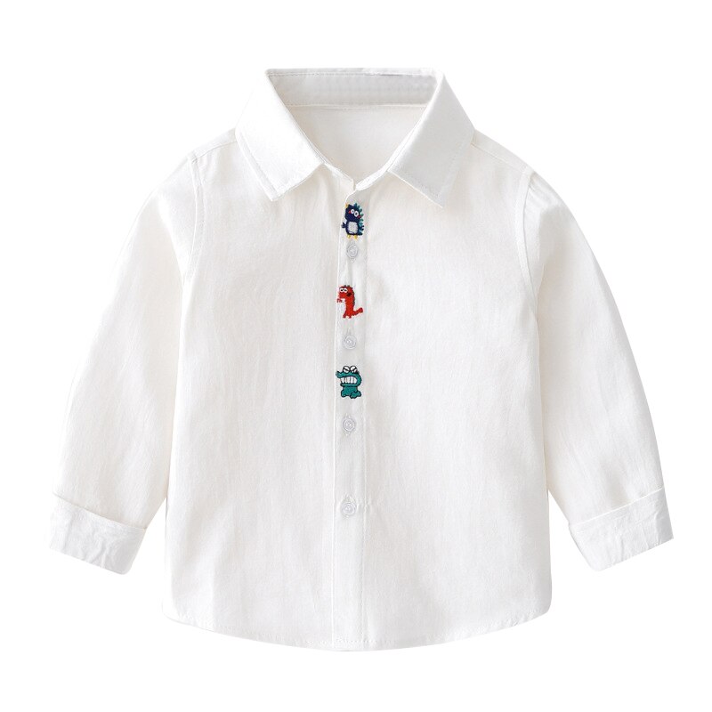 Mudkingdom – chemises à manches longues pour garçons, vêtements d'automne en coton, à la: White / 4T