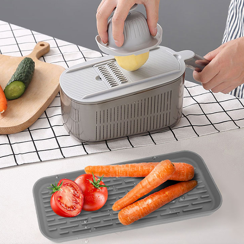 Siliconen Servies Antislip Mat Gootsteen Lade Zeepdispenser Spons Afvoer Pad Droogkussen Pad Opbergen Gootsteen Afvoermat