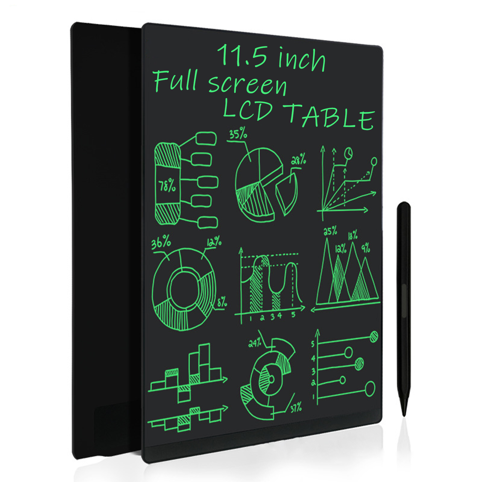 LCD Writing Tablet 11.5 Inch Color/Monochrome Screen with 2 Stylus Drawing Writing Taking Notes Leaving Messages: Single color-B