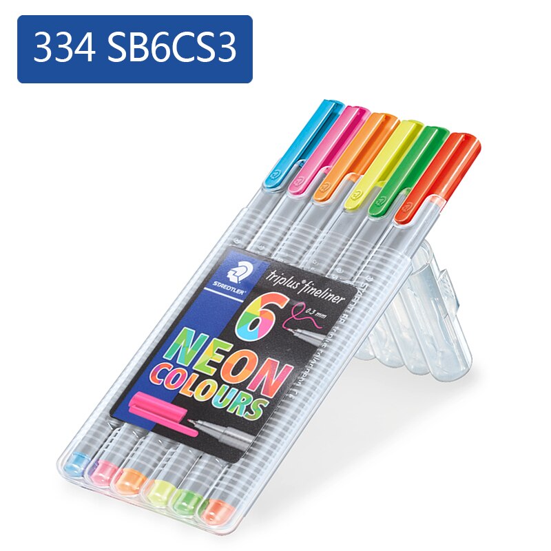 Staedtler Triplus Fineliner Pens Pack of 6 Neon Colours Case 334 SB6CS3: Default Title