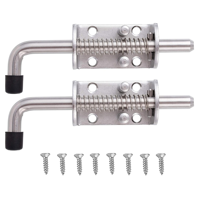 304 Stainless Steel 6.5inch Spring Pin Latch Lock Assembly for Doors Cabinets and Utility Trailer Gate - Heavy Duty: 2pcs