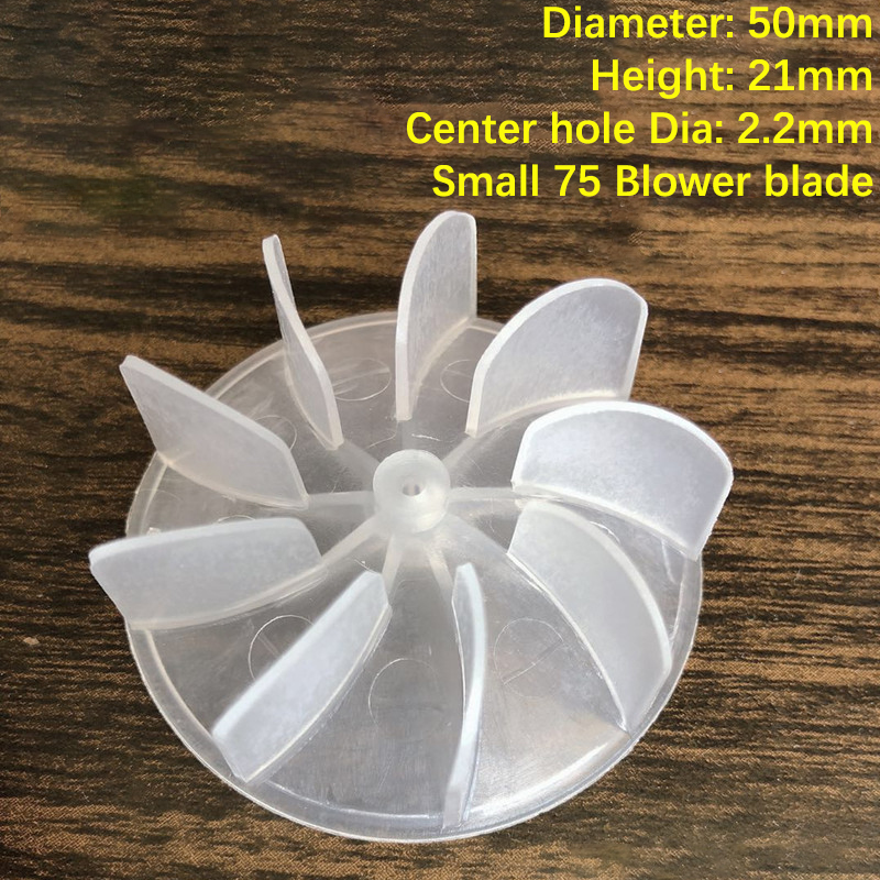 Transparent Plastic Fan Blades Hair Dryer Universal High-power Motor Fan 7 Blades Fan Blade Replacement 35mm/42mm/50mm/65mm: Orange