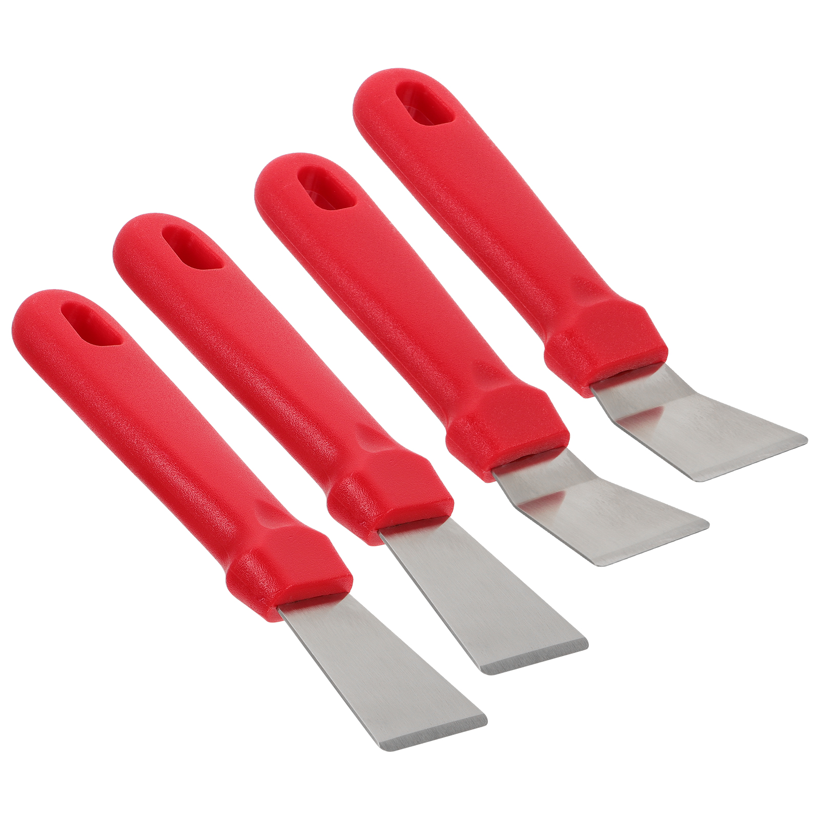4PCS Refrigerator Ice Shovel Stainless Steel Ice Removal Shovel Defroster: Red