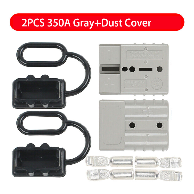 2 Stuks Voor Anderson 50A 120A 175A 350A 600V Plug Kabel Terminal Batterij Power Connector Kit Quick Plug batterij Opladen Connector: Black