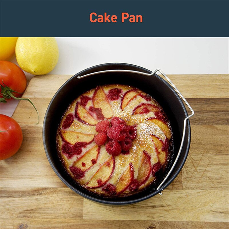6Pcs 7 Inch Air Fryer Accessories Set Cake Barrel Baking Basket Pizza Plate Grill Pot Kitchen Cooking Air Fryer Tools