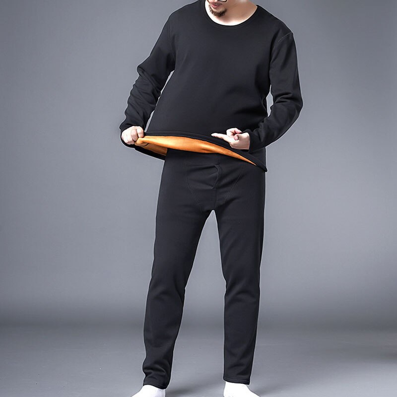 Winter thermal underwear 9XL Bust 165cm 5XL 6XL 7XL 8XL Plus size Fleece large size men long johns