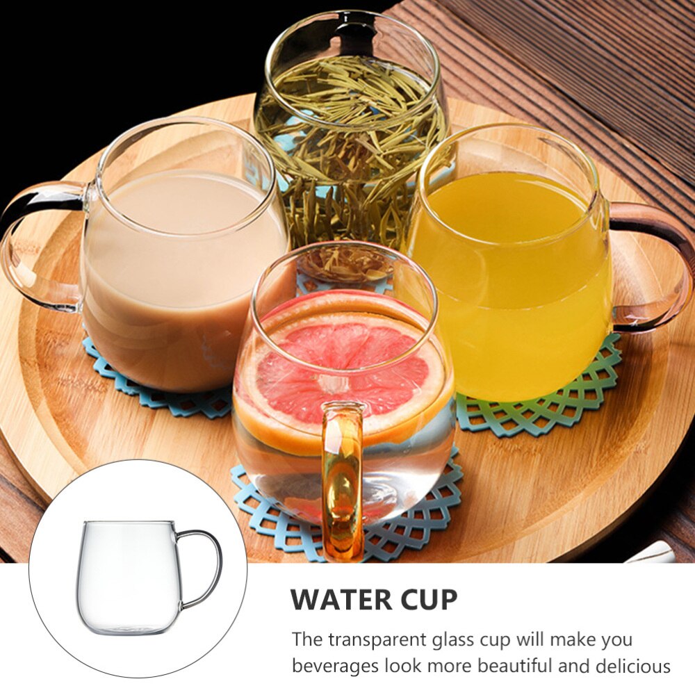 1Pc Transparent Water Mug Glass Cup Multi-function Cup (White)