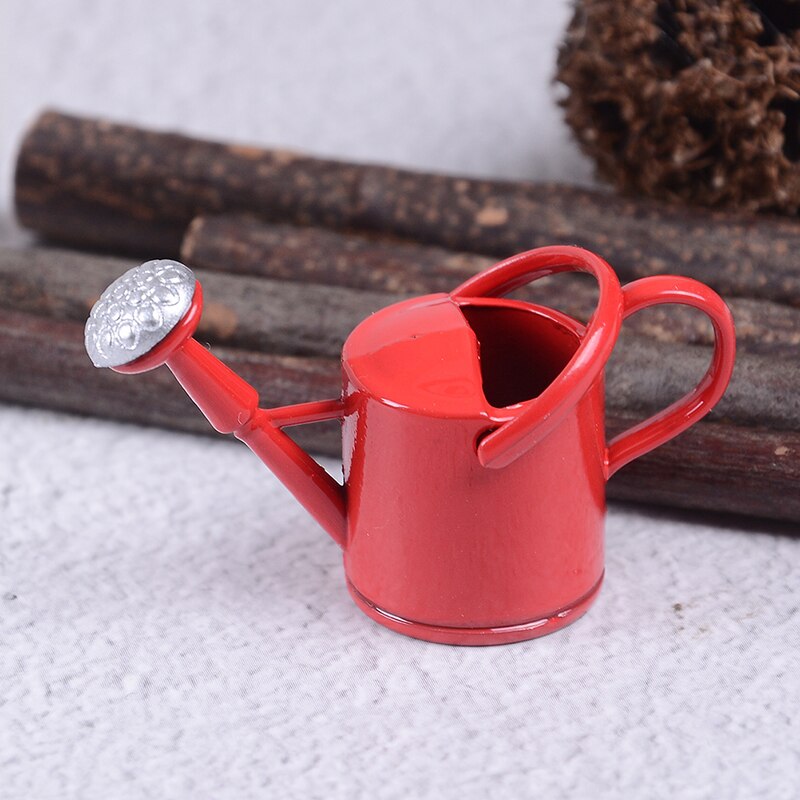 1/12 Poppenhuis Metalen Gieter Tuin Miniatuur Decoratie Voor Kinderen Kids Poppen Acces Miniatuur Meubels