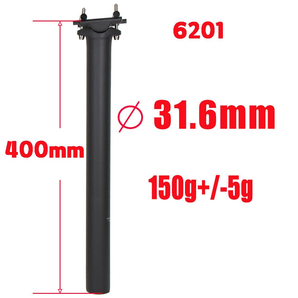 Asiento de fibra de carbono para bicicleta, Sillín para carretera/Mtb, Sillín para bicicleta, 135g UD mate 27,2/31,6*300/350/400mm, piezas para bicicleta: 31.6x400mm-6201