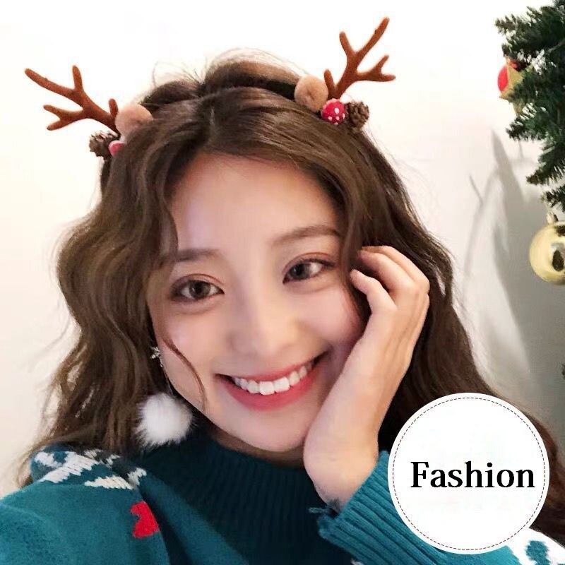 Kerst Ornamenten Hoofdband Dubbele Pony Kapsel Haarspeld Kappers Hoofddeksels Haar Gadgets Kerst Hoofdband Elf Oren Hoorns