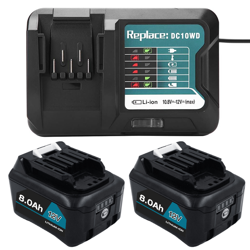 10.8V 12V Max 8000mAh Li-ion Power Tools Rechargeable Battery and Charger for Makita BL1040 BL1040B BL1020B BL1041 BL1016 BL1021
