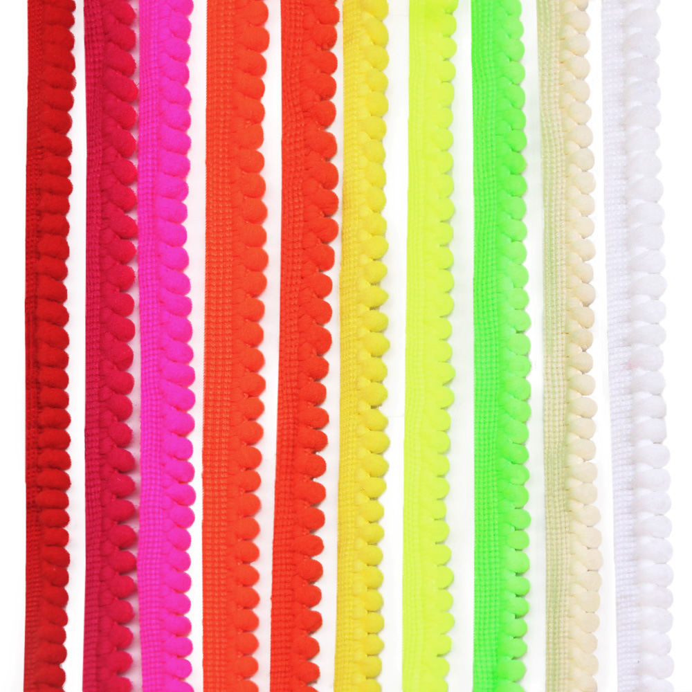2 meter pompomkant boll pompom frans band sömnad spets virat tyg handgjorda hantverkstillbehör gör-det-själv