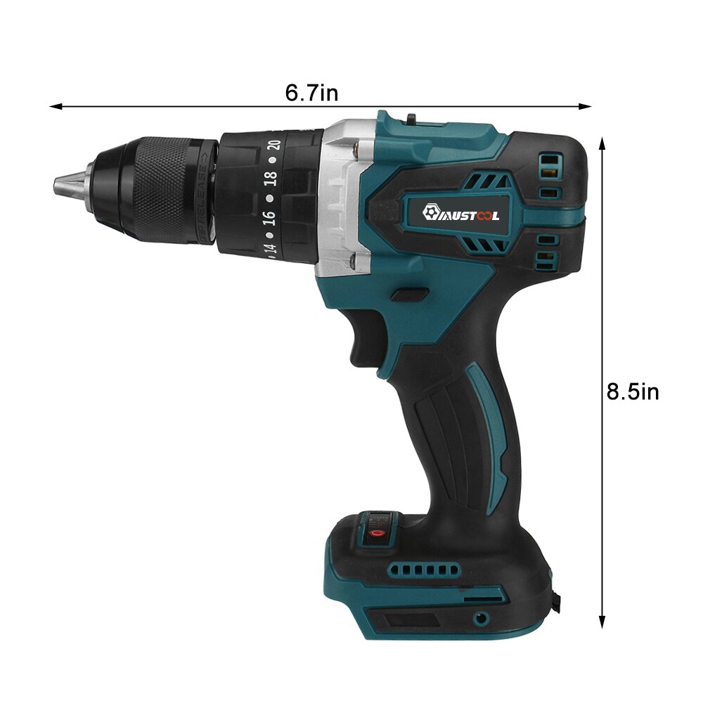 3 in 1 Brushless Electric Screwdriver Electric Hammer Drill 20+3 Torque Cordless Impact Drill For Makita 18V Battery Power Tools