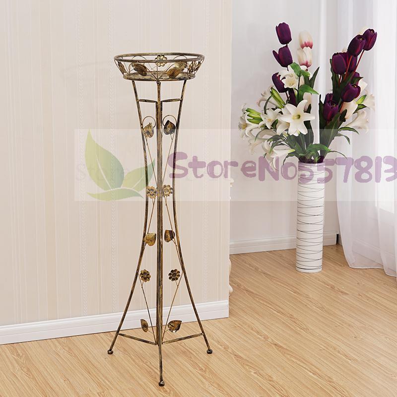 Support de fleurs vertes en fer forgé à une seule couche, pot d'orchidées suspendu d'intérieur pour balcon européen: Height 118cm 8