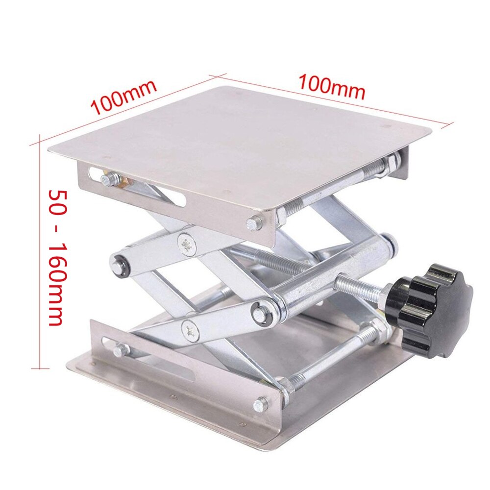 Aluminum Lifter Plate Table 100 Woodworking Machinery Engraving Laboratory Lifting Stand Manual Lift Platform Carpentry Tools: Stainless Steel