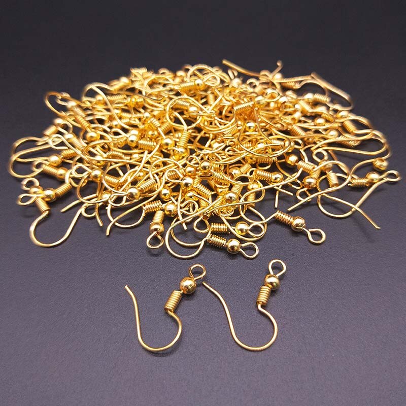 20x17mm DIY Earring Findings components Earrings Clasps Hooks Fittings DIY Jewelry Accessories Alloy Hook Earwire Jewelry: Gold / 100PCS