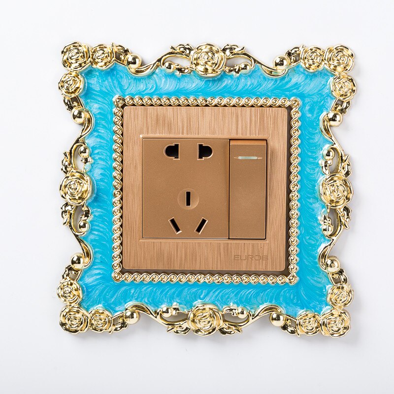 Surface Waterproof Acrylic Removable DIY Protective Square Living Room Socket Switch Sticker Wall Light Cover Home Decor: Sky blue