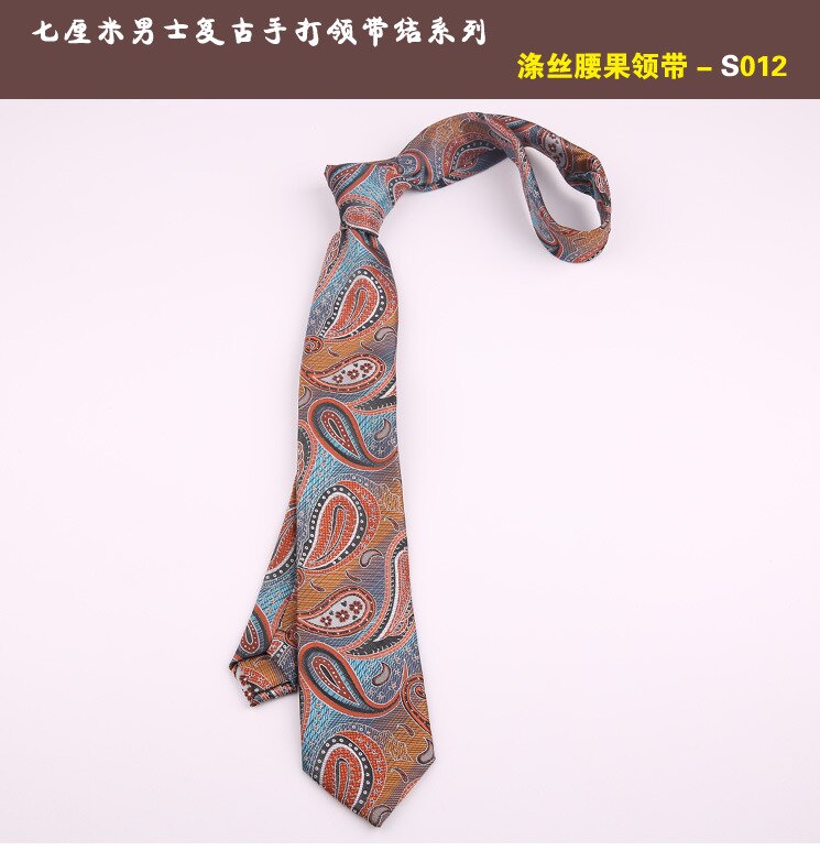 7cm cravates décontracté pour hommes Cravate maigre Polyester Vintage cajou fleur Cravate affaires chemise mince accessoires Cravate: 012