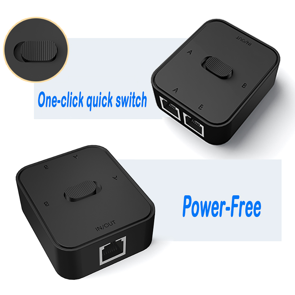 Adaptateur Ethernet 1000Mbps 1 entrée 2 sorties, séparateur RJ45, connecteur Lan Cat 6 rj45, coupleur de commutateur pour PC portable, boîtier TV, routeur